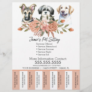 Affärsfärgsblad för vattenfärgspet Hund av utfällb Reklamblad