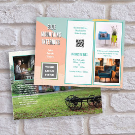 Affärsflyer Z-vikt QR-kodfotomallar Reklamblad