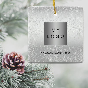 Affärsföretag logotyp silver glitter Classic Julgransprydnad Keramik