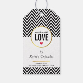 AFFÄRSFÖRPACKNINGAR tillverkad med kärlek svart ch Presentetikett