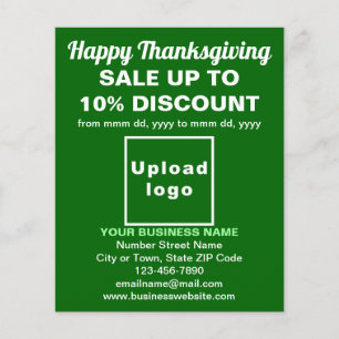 Affärsförsäljning av Thanksgiving på Grönt Flyer