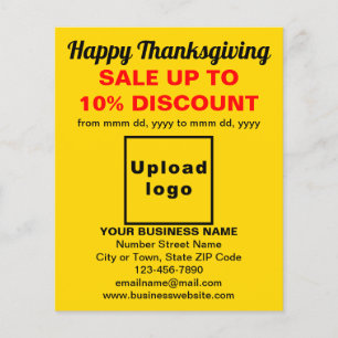 Affärsförsäljning av Thanksgiving på Gult Flyer