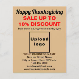 Affärsförsäljning av Thanksgiving på Light Brown F Flygblad