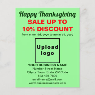 Affärsförsäljning av Thanksgiving på Ljust grönt F Flygblad