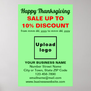 Affärsförsäljning av Thanksgiving på Ljust grönt P Poster