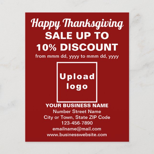 Affärsförsäljning av Thanksgiving på Red Flyer (Framsidan)