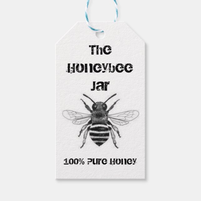 Affärsgifttaggar - Honeybee Jar Presentetikett (Framsidan)