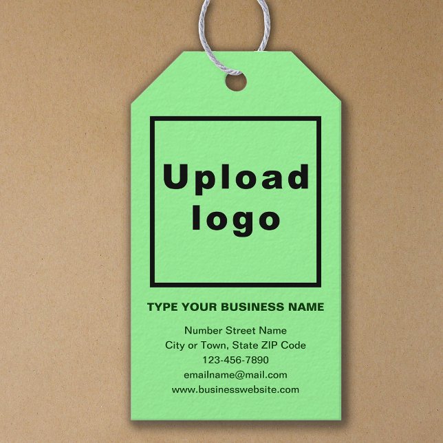 Affärsgren för Ljust grönt Märkre Presentetikett (Build brand name awareness. Your business brand on light green gift tag.)
