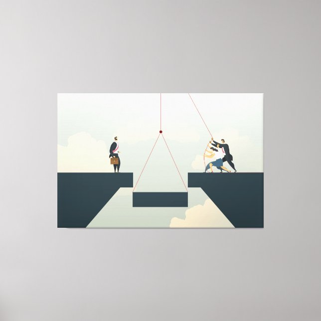 Affärsgrupparbete Canvastryck (Framsida)