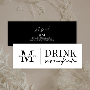Affärshändelse för Corporate Drink Voucher Busines Mini Visitkort