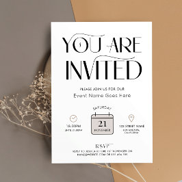 Affärshändelse med minimal Neutralt Färg Elegant  Inbjudningar