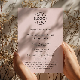 Affärshändelse | Minimal Logotyp för  Rosa Inbjudningar