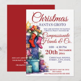 Affärshjul Party Santa Grotto Inbjudningar