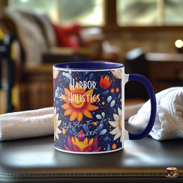 Affärsholistisk hälsa,Vibrant Solros och Lotus Mugg (Skapare uppladdad)