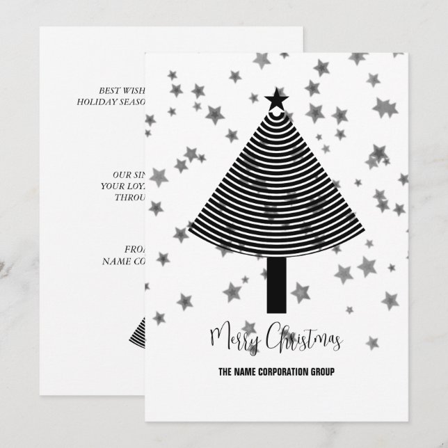 Affärsinbjudan till abstrakt Julgran Inbjudningar (Fram/baksida)