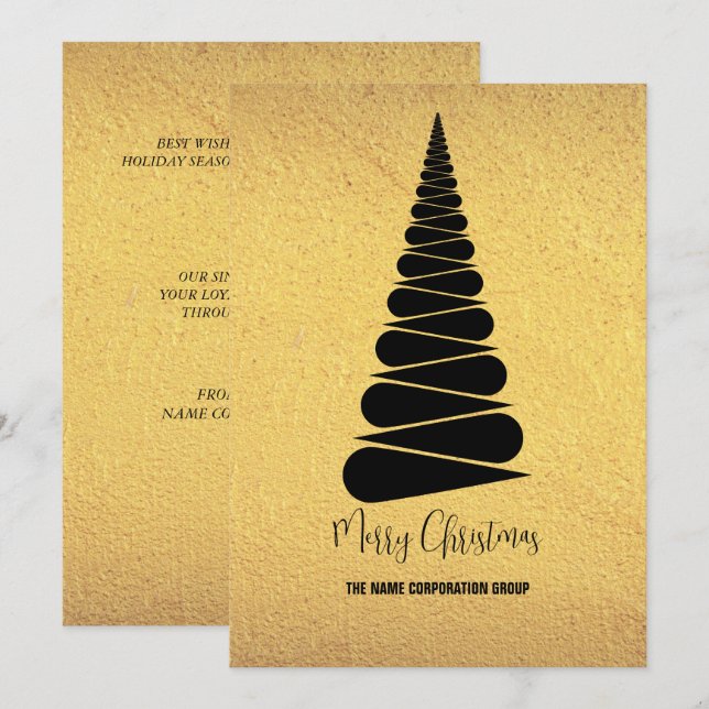 Affärsinbjudan till abstrakt Julgran Inbjudningar (Fram/baksida)