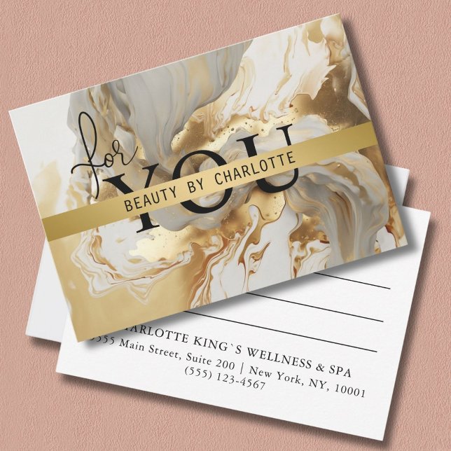 AFFÄRSINTYG | För dig | Guld Marble (Custom BUSINESS CERTIFICATE | For You | Gold Marble)