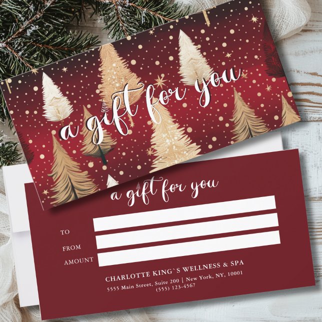 AFFÄRSINTYG FÖR SALON RED JULGRAN (Custom SALON RED CHRISTMAS TREE BUSINESS CERTIFICATE with your Data)