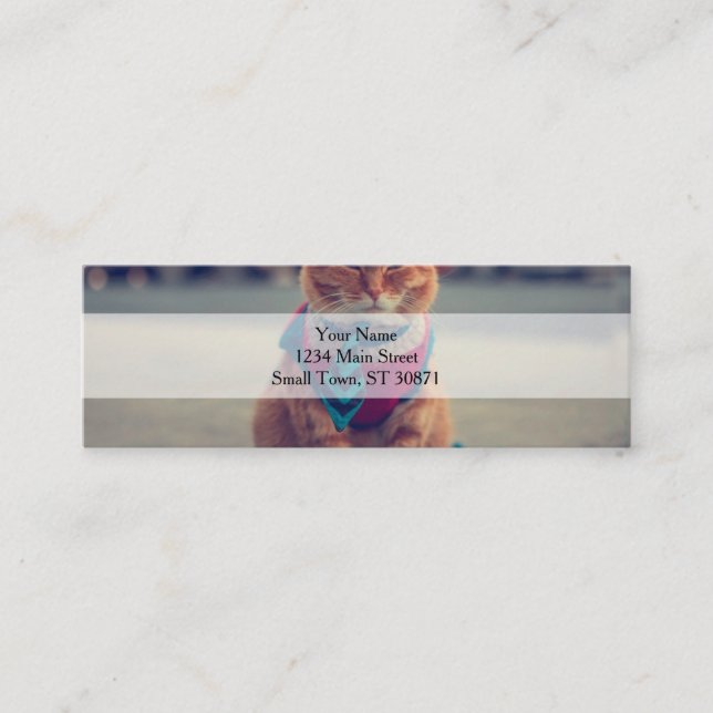 Affärskat med slips mini visitkort (Framsida)