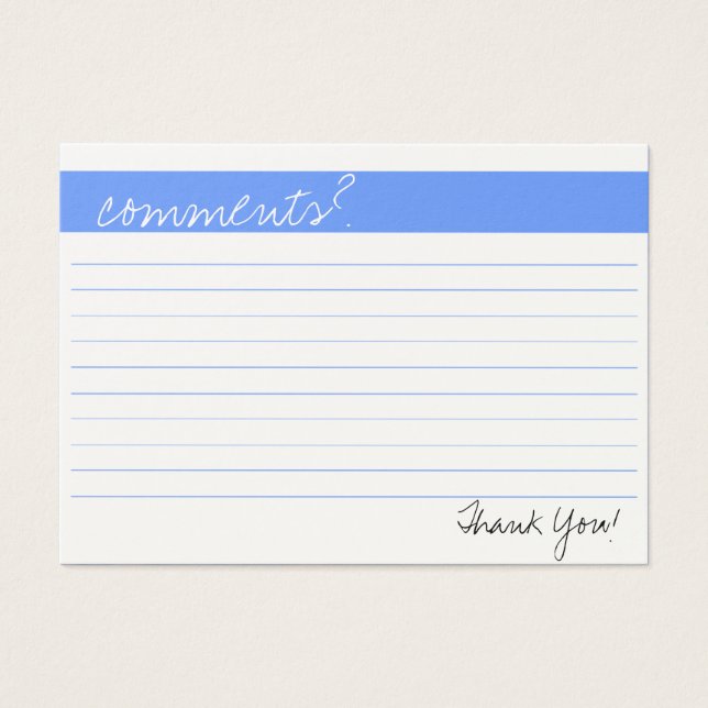 Affärskommentarskort Visitkort (Framsidan)