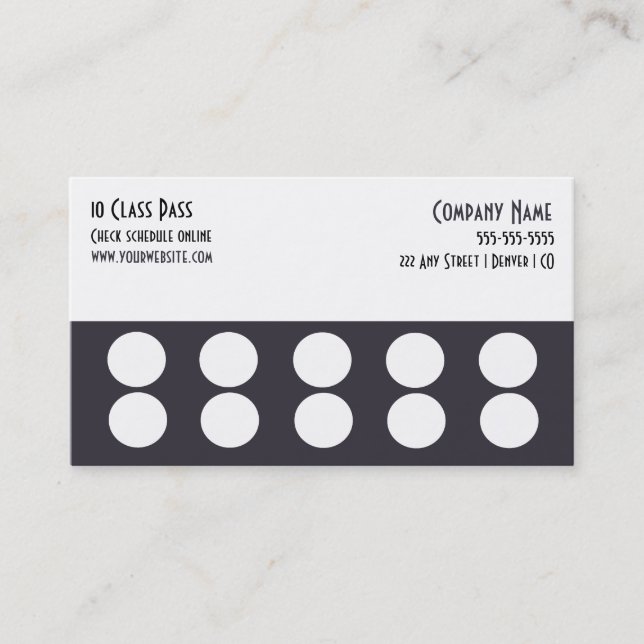 Affärskort 10-klasspasskort lojalitetskort (Framsida)