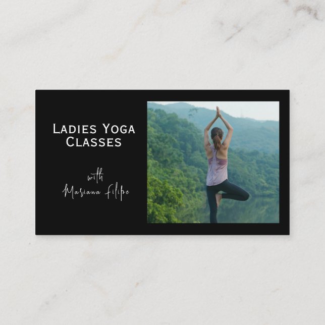 Affärskort, anpassadet Yoga Classes-foto Visitkort (Baksida)