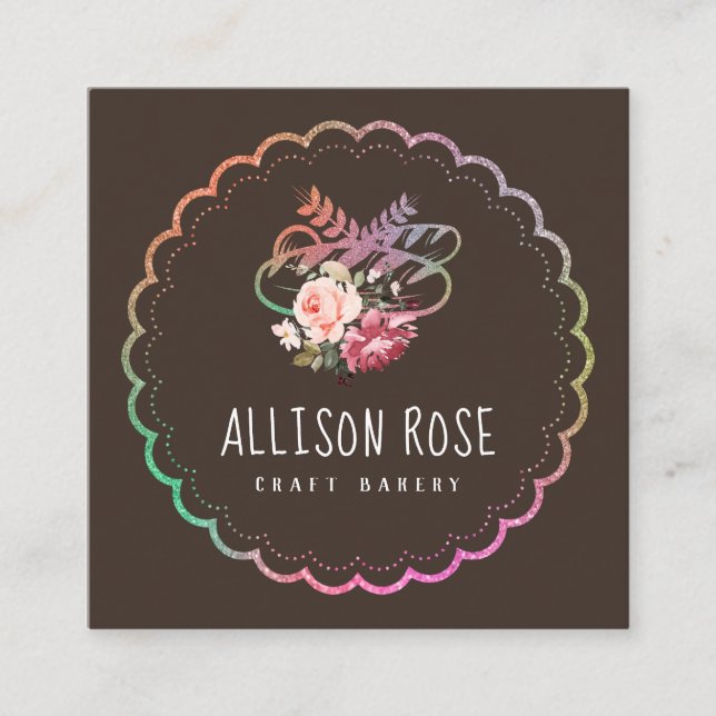 affärskort av bakverk med anpassningsbar fyrkantigt visitkort (Framsida)