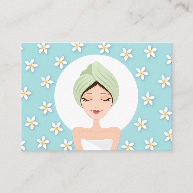 affärskort av ballastsalon eller spa - blått vatte visitkort (Framsida)