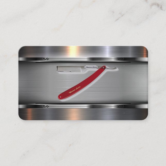 Affärskort av barber visitkort (Framsida)