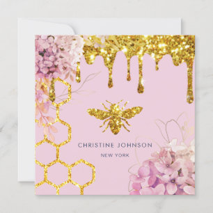 affärskort av bin och blommor inbjudningar