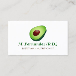 affärskort av dietitisk avokado-logotyp visitkort