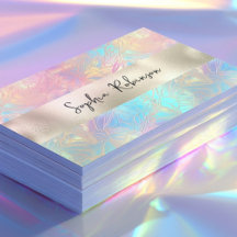 Affärskort av elegant Iridescent och peearl Foil