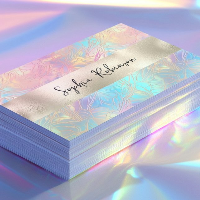 Affärskort av elegant Iridescent och peearl Foil Rabattkort (Skapare uppladdad)
