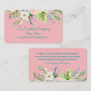 Affärskort av elegantens Rosa och Blommigt Visitkort