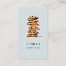 Affärskort av färgen blått i bakverk