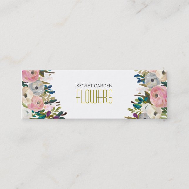 Affärskort av färgen Florist Smala Mini Visitkort (Framsida)