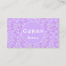 Affärskort av färglöst Lila Sprinkles Bakery