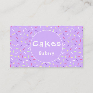 Affärskort av färglöst Lila Sprinkles Bakery Visitkort