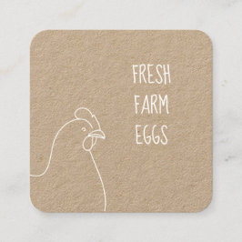 Affärskort av friskt gårdsägg, ekologiskt höns fyrkantigt visitkort