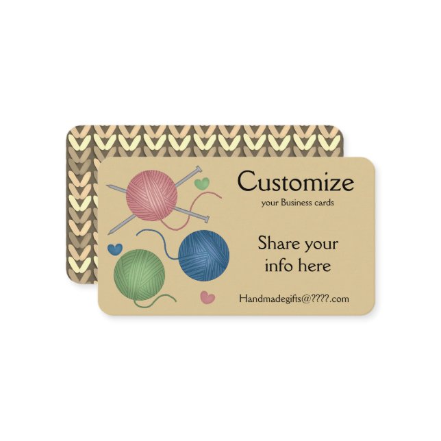 Affärskort av garn/kroschett/nittering visitkort (Fram/Back In Situ)