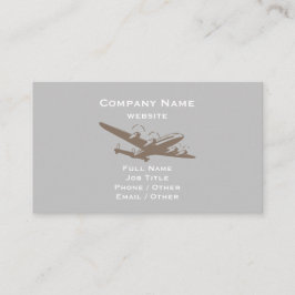 Affärskort av Grått-luftfartyg Visitkort