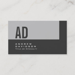 Affärskort av Grått Rand Monogram-Snyggt Visitkort