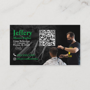 Affärskort av hinder med QR-kod Visitkort