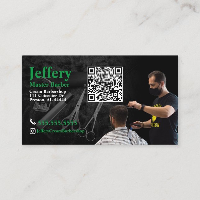 Affärskort av hinder med QR-kod Visitkort (Framsida)