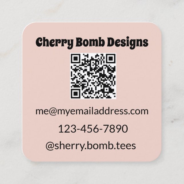 Affärskort av hög kvalitet med QR-kod Fyrkantigt Visitkort (Baksida)