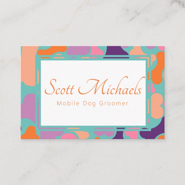 affärskort av hund med ben för sällskapsdjur visitkort (Framsida)