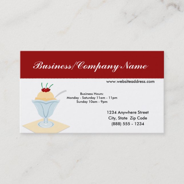 Affärskort av isgram Sundae Visitkort (Framsida)