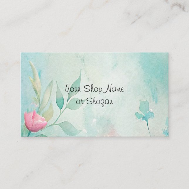 Affärskort av kalk och Rosa Visitkort (Framsida)