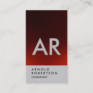 Affärskort av lätt Mörk Röd Grått Monogram Visitkort
