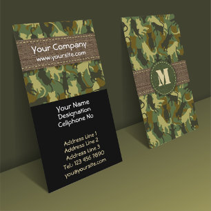Affärskort av Lodrät av katter Woodland Camouflage Visitkort